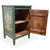 Hand-Painted Green Floral Accent Cabinet - AC1001