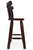 Reclaimed Wood Bar & Counter Stool - Handcarved Back Sunflower - BS113