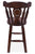 Reclaimed Wood Bar & Counter Stool - Handcarved Back Sunflower - BS113