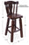 Reclaimed Wood Bar & Counter Stool - Handcarved Back Sunflower - BS113