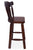 Reclaimed Wood Bar & Counter Stool - Handcarved Back Sunflower - BS113