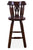 Reclaimed Wood Bar & Counter Stool - Handcarved Back Sunflower - BS222