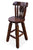 Reclaimed Wood Bar & Counter Stool - Handcarved Back Sunflower - BS222