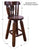 Reclaimed Wood Bar & Counter Stool - Handcarved Back Sunflower - BS222