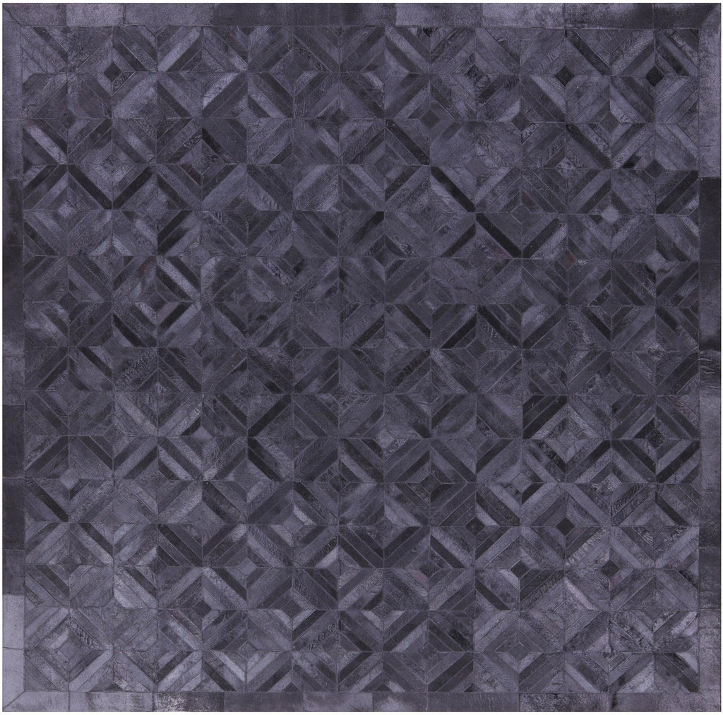 Square Hand Stitched Natural Cowhide Rug - Manhattan Rugs