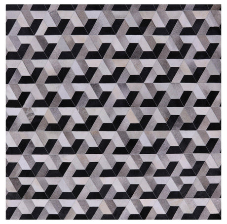 Square Hand Stitched Natural Cowhide Rug - Manhattan Rugs