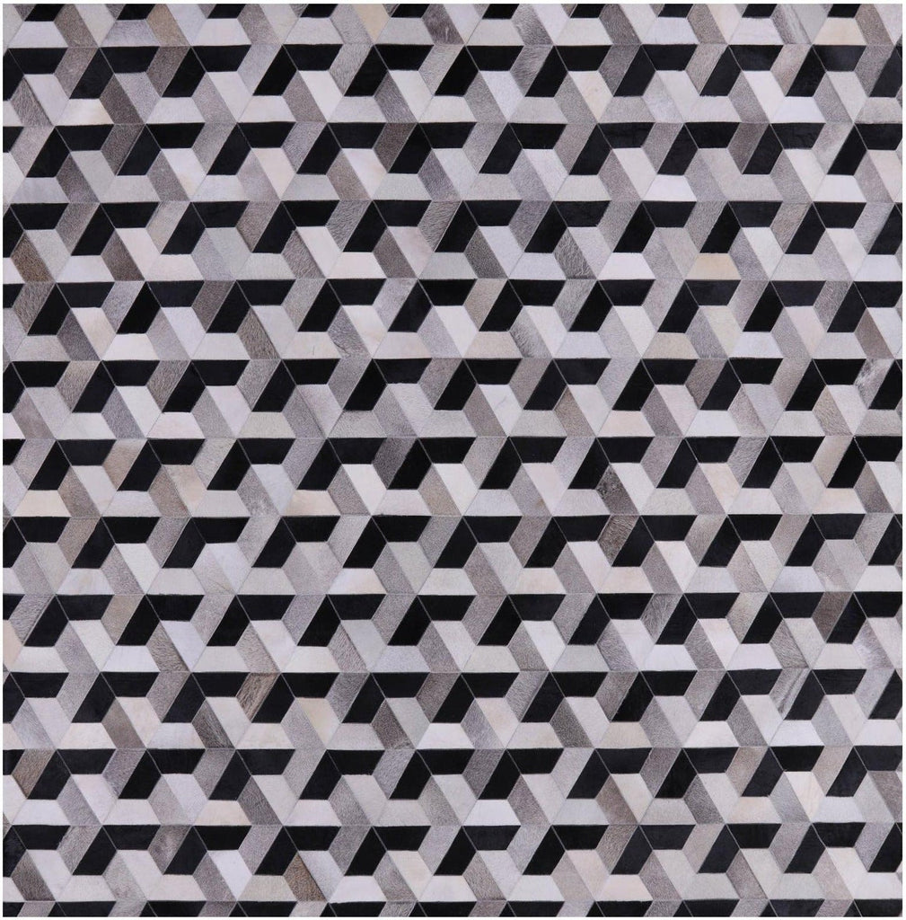 Square Hand Stitched Natural Cowhide Rug - Manhattan Rugs