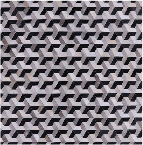 Square Hand Stitched Natural Cowhide Rug - Manhattan Rugs