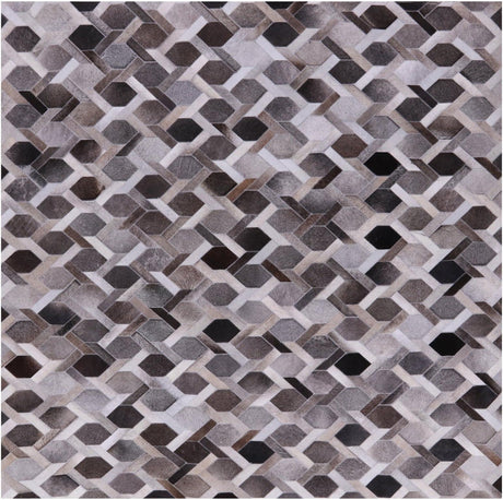 Square Natural Cowhide Hand Stitched Rug - Manhattan Rugs
