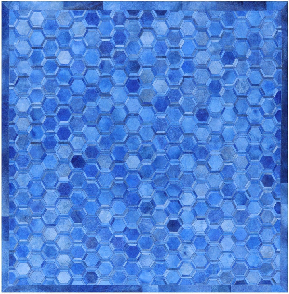 Square Natural Cowhide Hand Stitched Rug - Manhattan Rugs