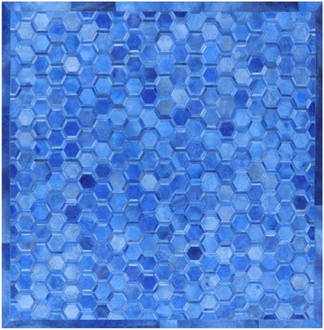 Square Natural Cowhide Hand Stitched Rug - Manhattan Rugs