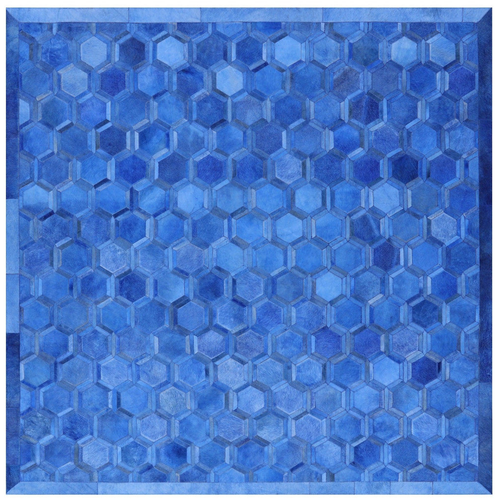 Square Natural Cowhide Hand Stitched Rug - Manhattan Rugs