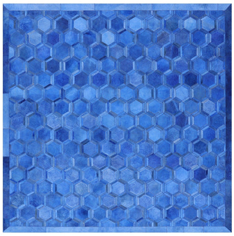 Square Natural Cowhide Hand Stitched Rug - Manhattan Rugs