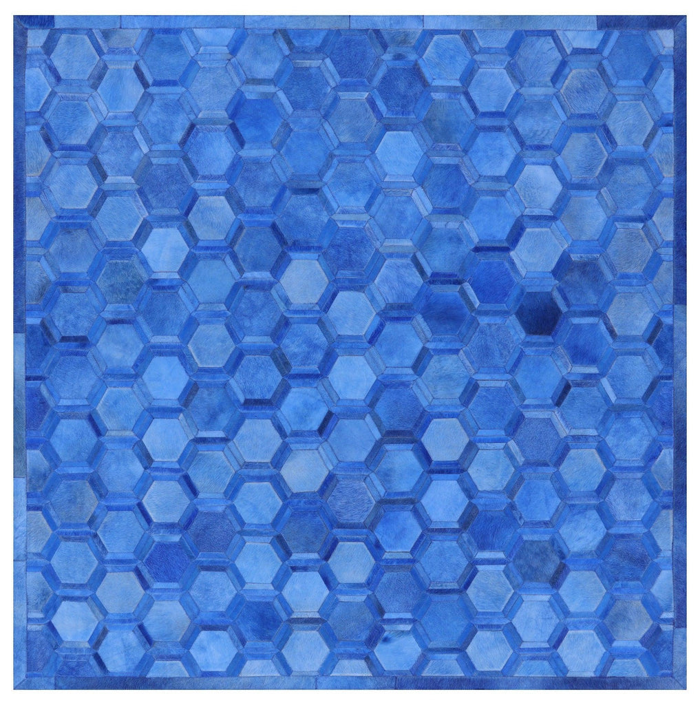 Square Hand Stitched Natural Cowhide Rug - Manhattan Rugs