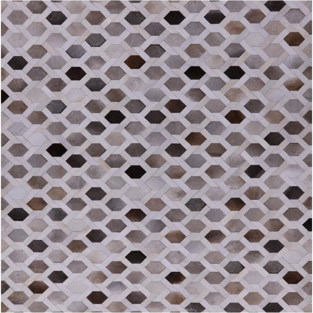 Square Natural Cowhide Hand Stitched Rug - Manhattan Rugs