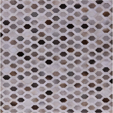 Square Hand Stitched Natural Cowhide Rug - Manhattan Rugs