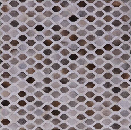 Square Natural Cowhide Hand Stitched Rug - Manhattan Rugs