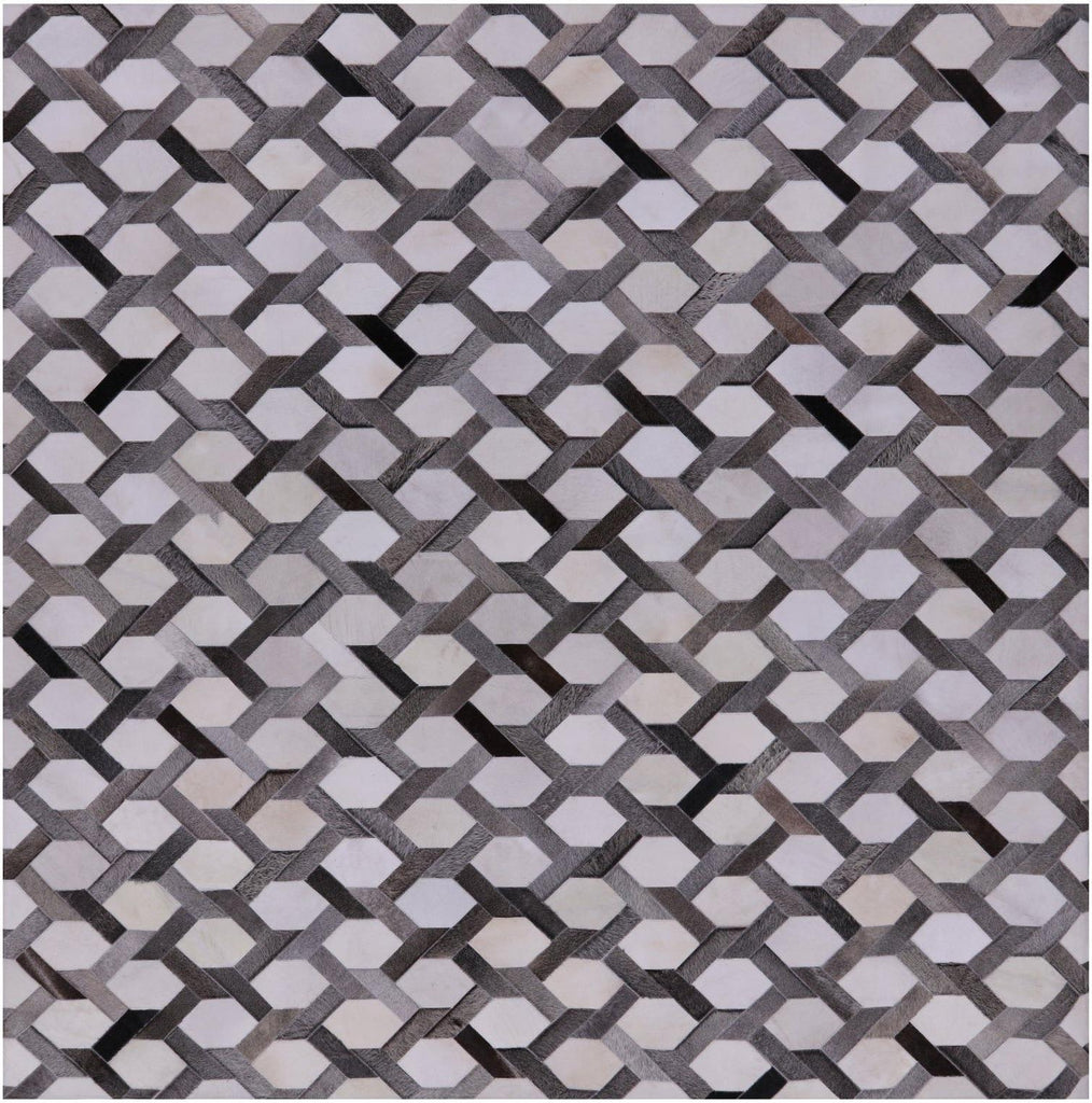 Square Natural Cowhide Hand Stitched Rug - Manhattan Rugs