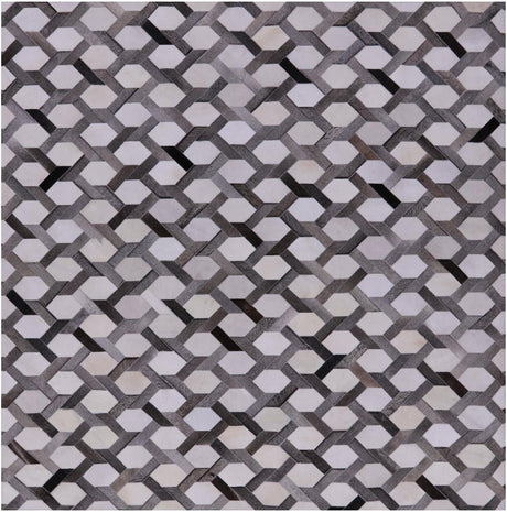 Square Natural Cowhide Hand Stitched Rug - Manhattan Rugs