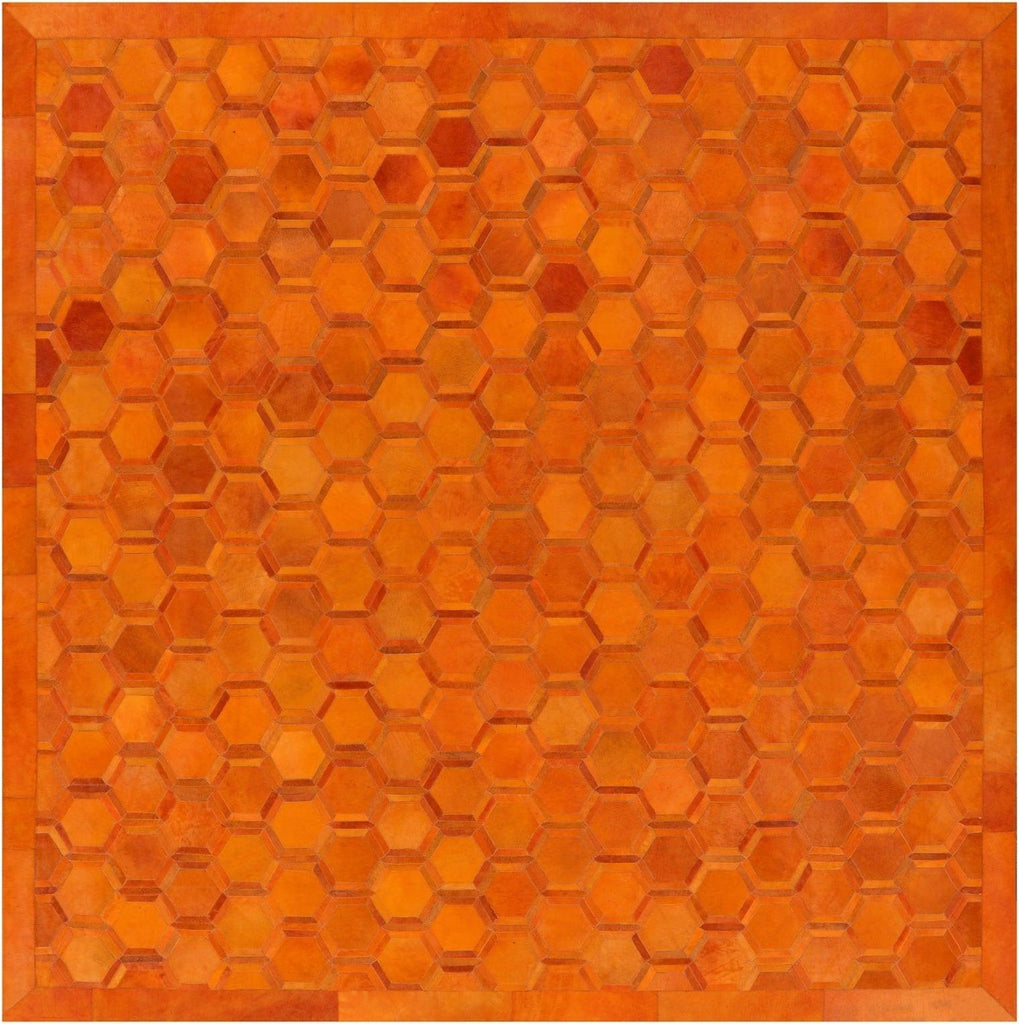 Square Natural Cowhide Hand Stitched Rug - Manhattan Rugs