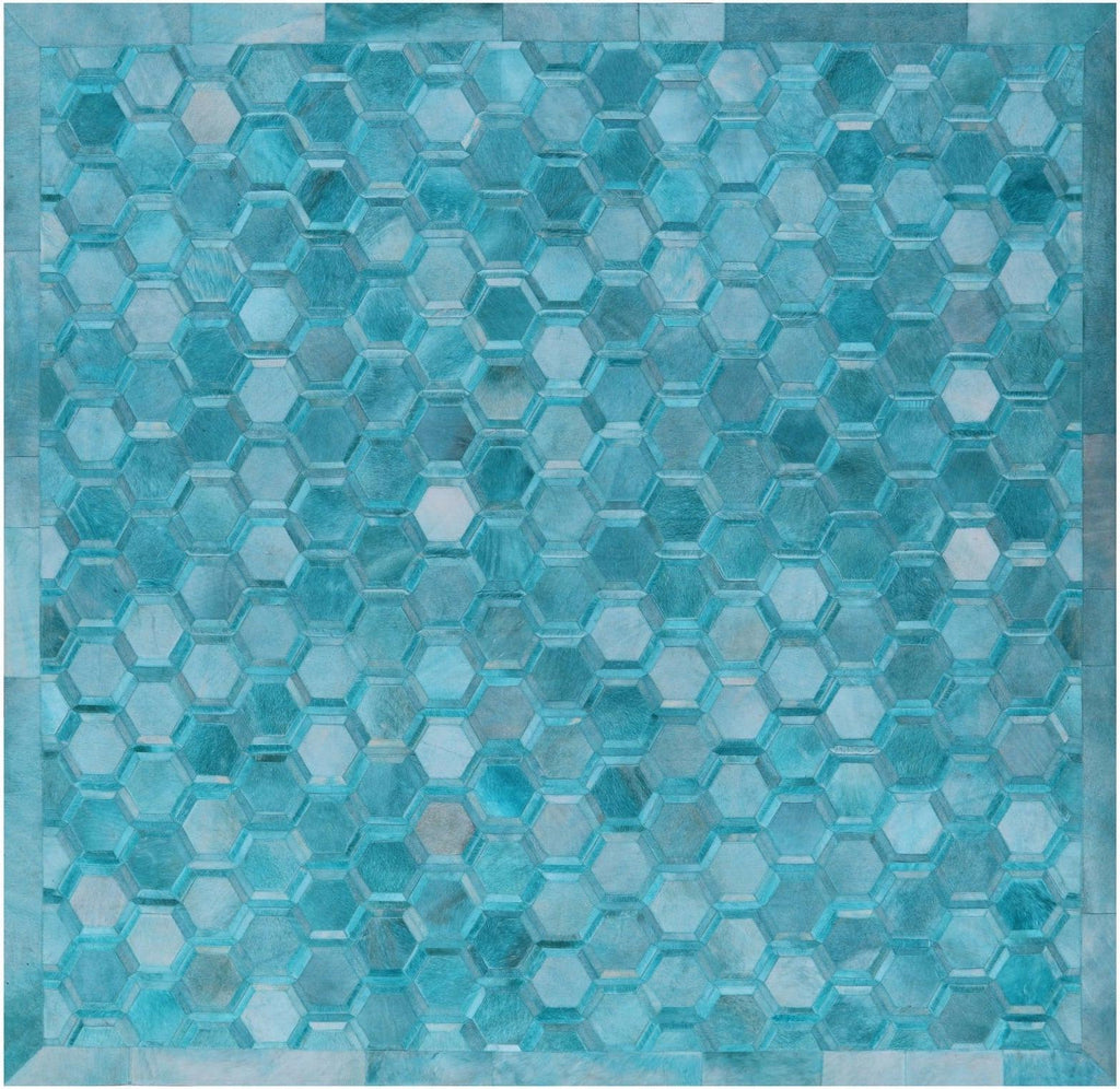 Square Natural Cowhide Hand Stitched Rug - Manhattan Rugs