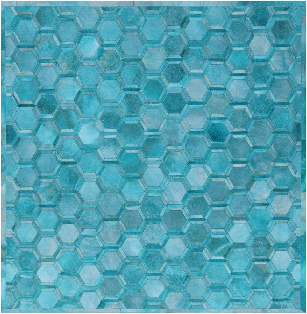 Square Hand Stitched Natural Cowhide Rug - Manhattan Rugs