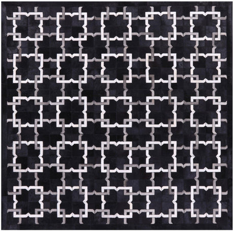 Square Natural Cowhide Hand Stitched Rug - Manhattan Rugs