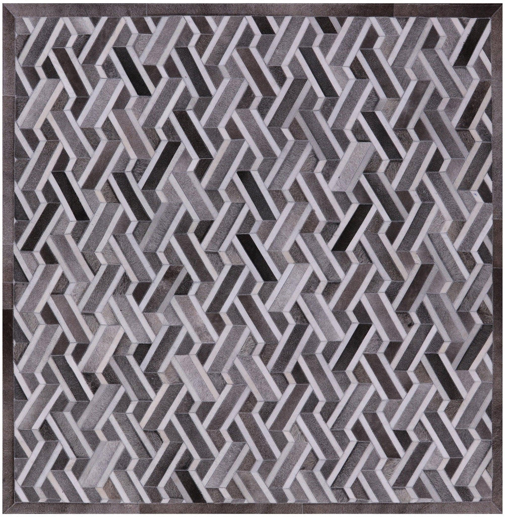 Square Natural Cowhide Hand Stitched Rug - Manhattan Rugs