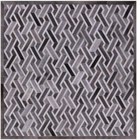 Square Natural Cowhide Hand Stitched Rug - Manhattan Rugs