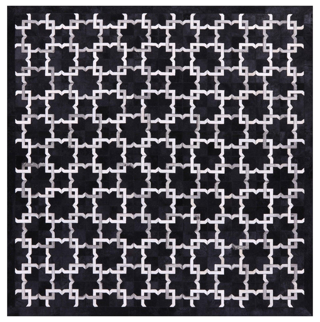 Square Hand Stitched Natural Cowhide Rug - Manhattan Rugs