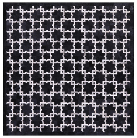 Square Hand Stitched Natural Cowhide Rug - Manhattan Rugs