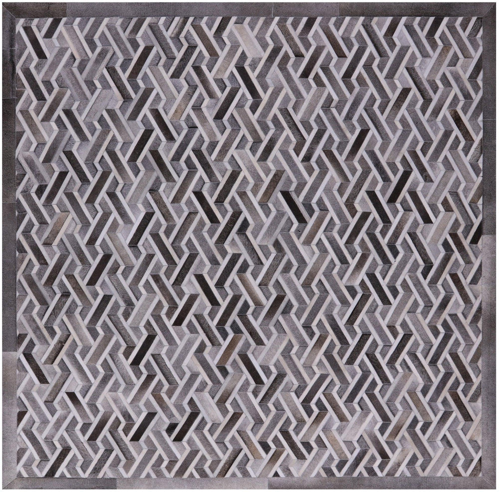 Square Natural Cowhide Hand Stitched Rug - Manhattan Rugs