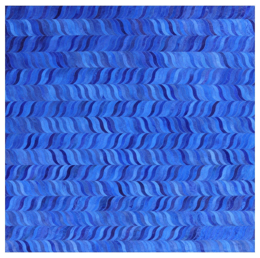 Square Hand Stitched Natural Cowhide Rug - Manhattan Rugs