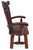Reclaimed Wood Chair Handcarved Back Sunflower Removable Hair-On Cowhide Pillow - C161-CP