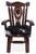 Reclaimed Wood Chair Handcarved Back Sunflower Removable Hair-On Cowhide Pillow - C161-CP