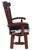 Reclaimed Wood Chair Handcarved Back Sunflower Removable Hair-On Cowhide Pillow - C161-CP