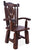 Reclaimed Wood Chair Handcarved Back Sunflower Removable Hair-On Cowhide Pillow - C161-CP