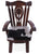 Reclaimed Wood Chair Handcarved Back Sunflower Removable Hair-On Cowhide Pillow - C162-CP