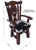 Reclaimed Wood Chair Handcarved Back Sunflower Removable Hair-On Cowhide Pillow - C162-CP
