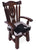 Reclaimed Wood Chair Handcarved Back Sunflower Removable Hair-On Cowhide Pillow - C162-CP