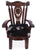 Reclaimed Wood Chair Handcarved Back Sunflower Removable Hair-On Cowhide Pillow - C165-CP