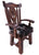 Reclaimed Wood Chair Handcarved Back Sunflower Removable Hair-On Cowhide Pillow - C165-CP
