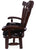 Reclaimed Wood Chair Handcarved Back Sunflower Removable Hair-On Cowhide Pillow - C165-CP