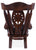 Reclaimed Wood Chair Handcarved Back Sunflower Removable Hair-On Cowhide Pillow - C165-CP