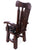 Reclaimed Wood Chair Handcarved Back Sunflower Removable Hair-On Cowhide Pillow - C165-CP
