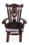 Reclaimed Wood Chair Handcarved Back Sunflower Removable Hair-On Cowhide Pillow - C166-CP