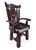 Reclaimed Wood Chair Handcarved Back Sunflower Removable Hair-On Cowhide Pillow - C166-CP