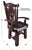 Reclaimed Wood Chair Handcarved Back Sunflower Removable Hair-On Cowhide Pillow - C166-CP