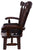 Reclaimed Wood Chair Handcarved Back Sunflower Removable Hair-On Cowhide Pillow - C168-CP