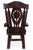 Reclaimed Wood Chair Handcarved Back Sunflower Removable Hair-On Cowhide Pillow - C168-CP
